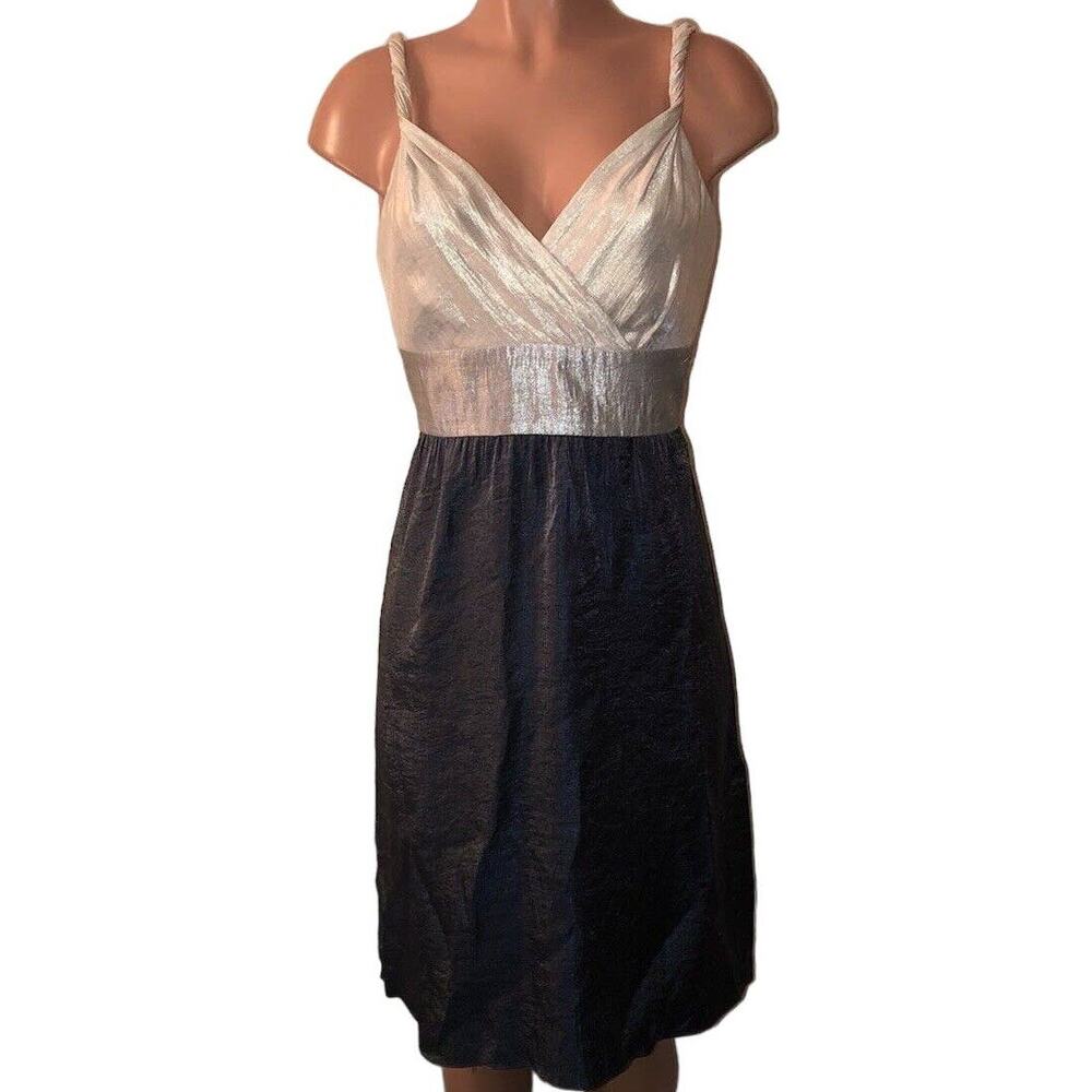 Adrianna Papell Women's Metallic & Denim Dress Size 4 - Cocktail Party Evening